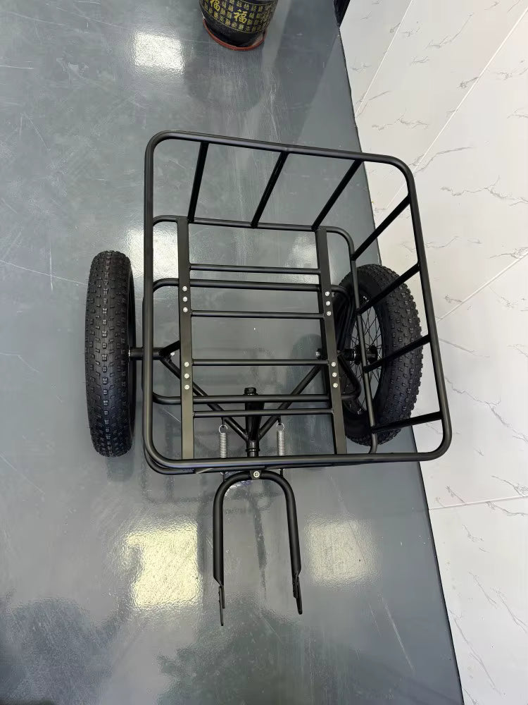 Electric Bike Trailer Heavy Duty Cargo KM200 Carrier 150 lbs Capacity Universal Fit for Motor Gear Shift 175mm and 20-26 Inch Ebike