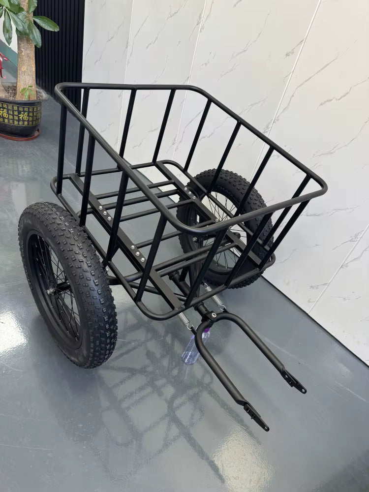 Electric Bike Trailer Heavy Duty Cargo KM200 Carrier 150 lbs Capacity Universal Fit for Motor Gear Shift 175mm and 20-26 Inch Ebike